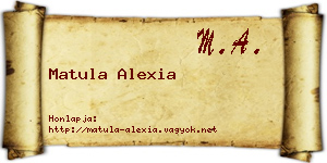 Matula Alexia névjegykártya
